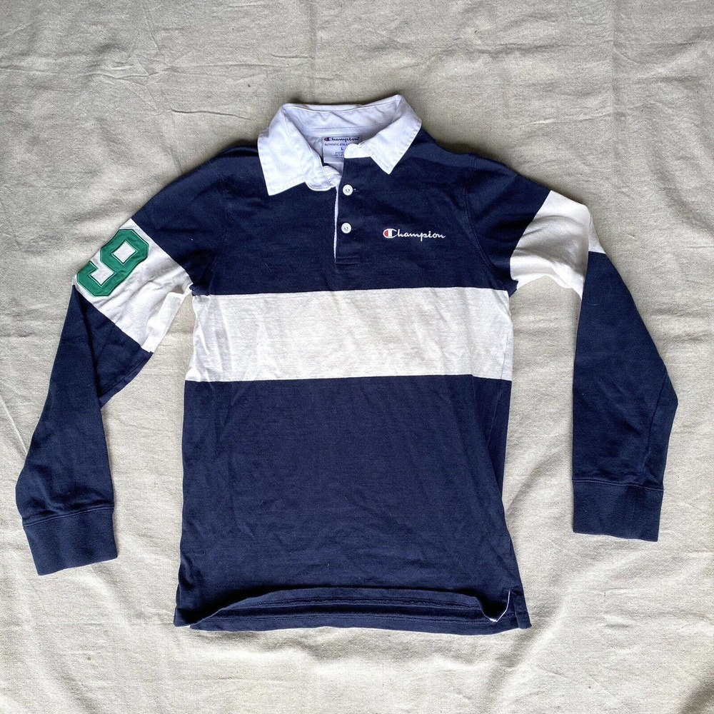 Champion Polo Rugby Long Sleeve Shirt Kids Boys Large